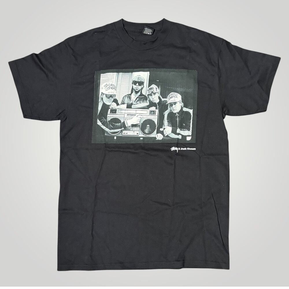 Stussy x Josh Cheuse Beastie Boys Photo T-Shirt Vintage Y2K Mens Medium Black